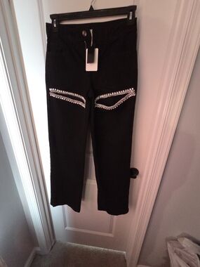 GB girls Black Ankle Jeans with Rhinestone Trim